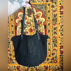 The Sak Black Woven Tote Bag